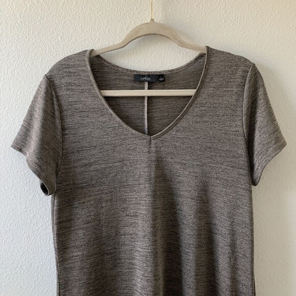 APT 9 Womens Size Large Multicolor Marled Stretch Short Sleeve Blouse - Picture 2 of 6